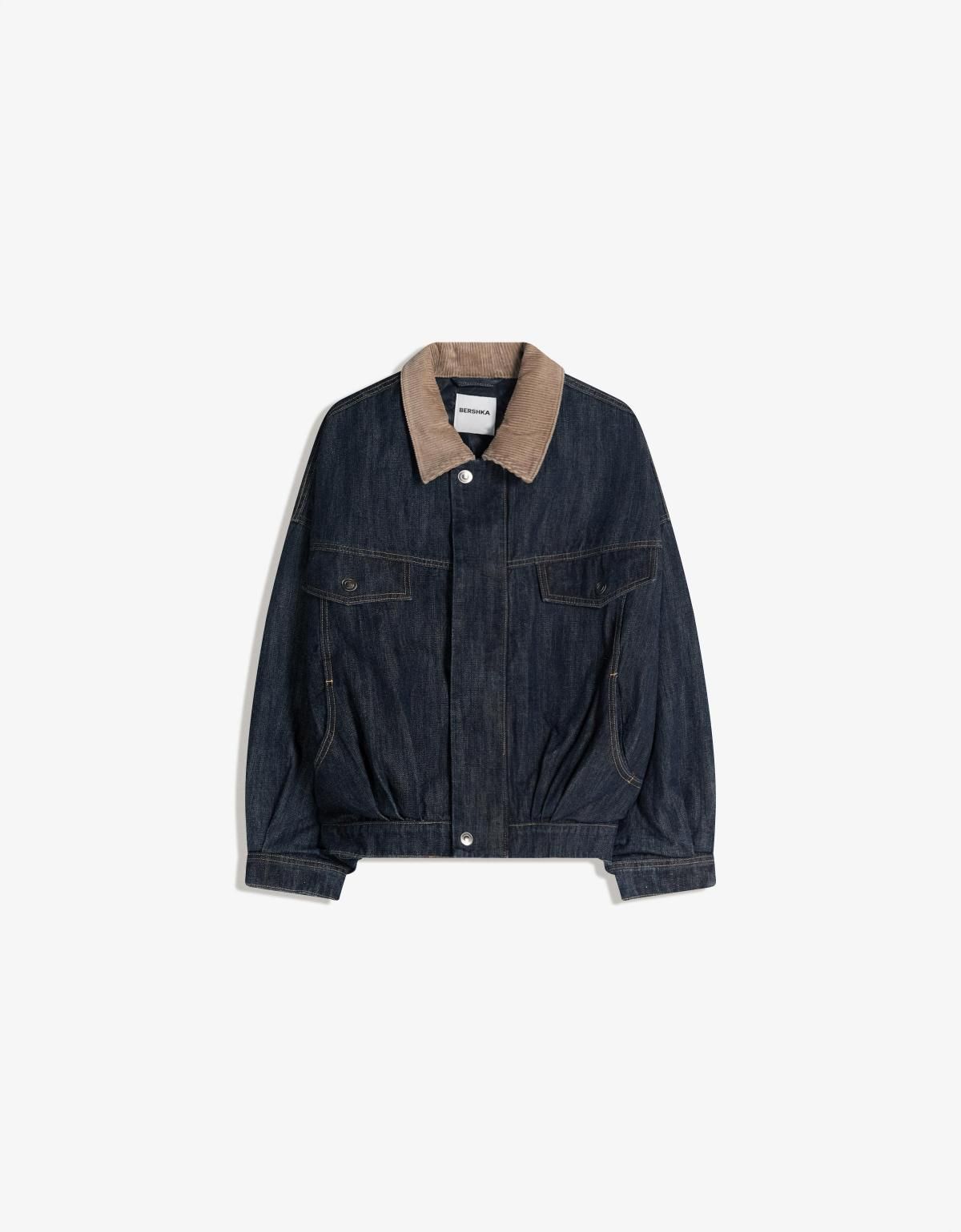 버쉬카 오버핏 데님 테크니컬 배색카라 재킷 6593/156 NAVY - 상세 이미지 2