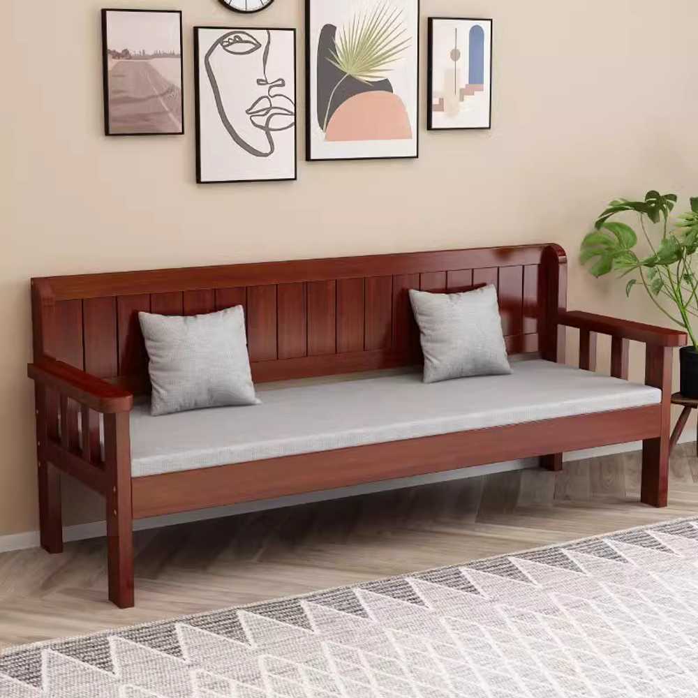 원목 평상형 소파 내추럴 감성 거실 인테리어 벤치 티크 140x55x80cm(쿠션) - 상세 이미지 2