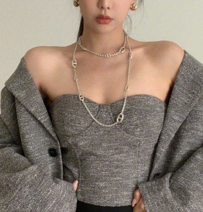 목걸이 네크리스 패션 목거리 여성 악세사리 펜던트 실버 골드 실버 - 상품 이미지