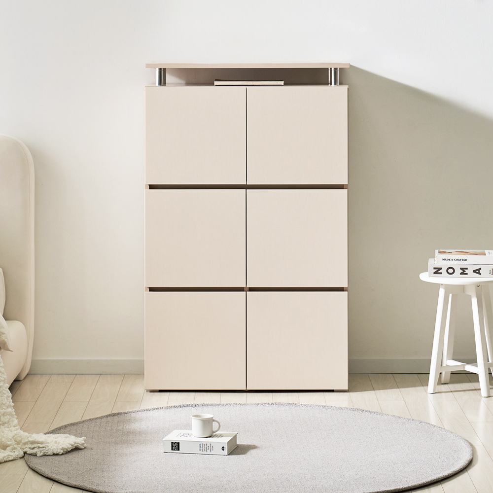 로아 수납장 모듈 다용도 거실 맘마존 (상판형) 800, 3단, 크림화이트