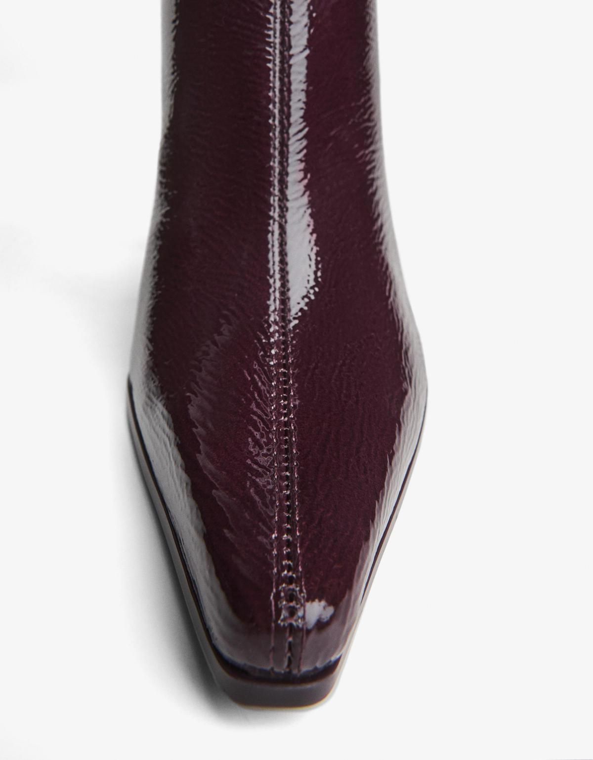 버쉬카 엠보싱 스틸레토 하이힐 앵클부츠 1114/764 MAROON - 상세 이미지 3