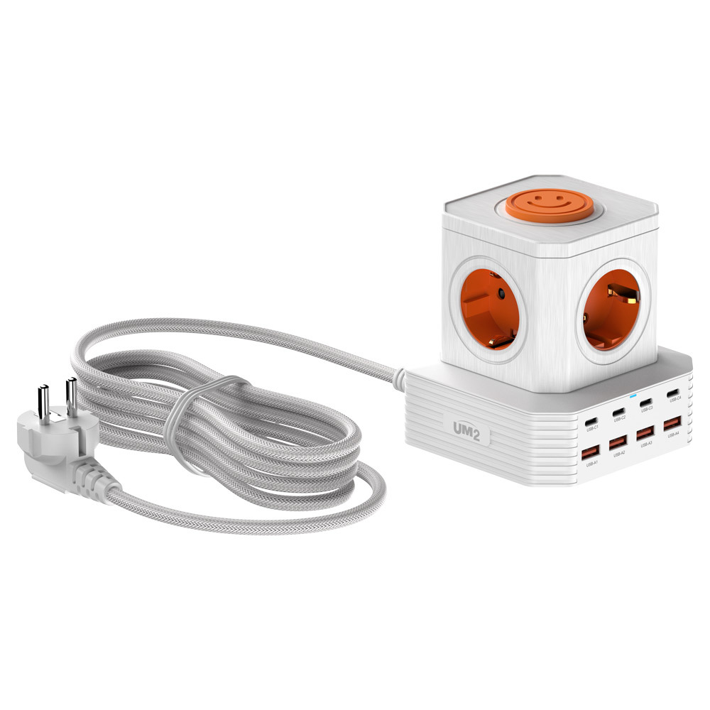 고전력 디자인 멀티탭 5구 튜브 콘센트 멀티탭 usb 4000w 2m, 화이트, 1개 - 상세 이미지 4