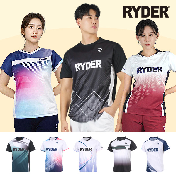 라이더 티셔츠 남성 여성 배드민턴복 경기복 게임웨어 2025R-2 - 메인 이미지