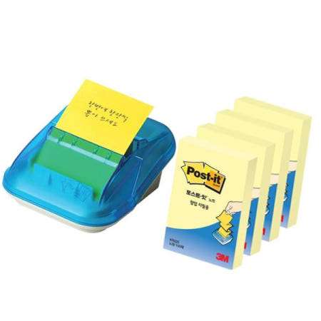 점착메모 팝업 디스펜서 메모지 4패드 3M 팩 KR-2003 51x76mm
