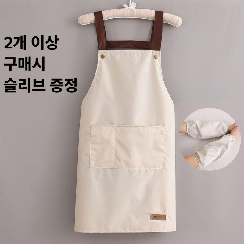 미대생 미술 앞치마 카페 공방 성인 방수 작업복 블랙 숏 - 상세 이미지 2