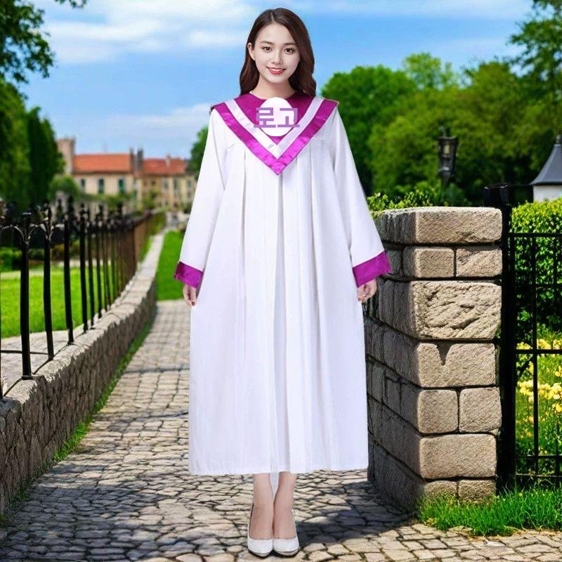 가운 교회 성가대 부활절 합창 목사 찬양대 기독교 찬양단 지휘자 단체 성당 찬송가 목회자 레드 S - 상세 이미지 4