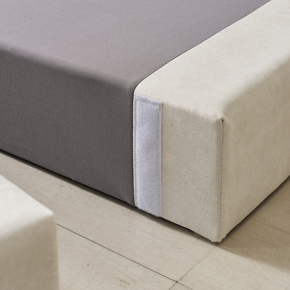 부부 트윈침대 패브릭 더블베드 호텔 침대 프레임 베이론 S+S(싱글+싱글), 살몬핑크