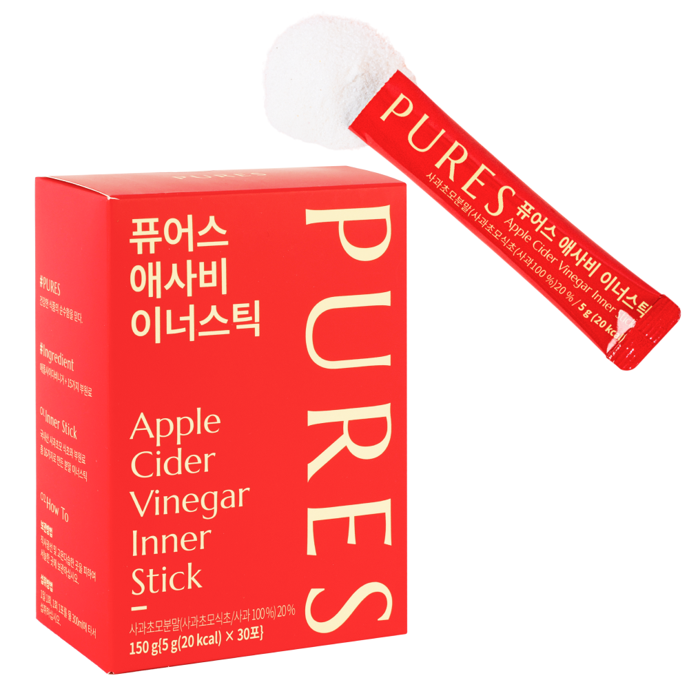 퓨어스 애사비 이너스틱 분말스틱 1박스, 1개월분 (5g x 30포) - 상품 이미지