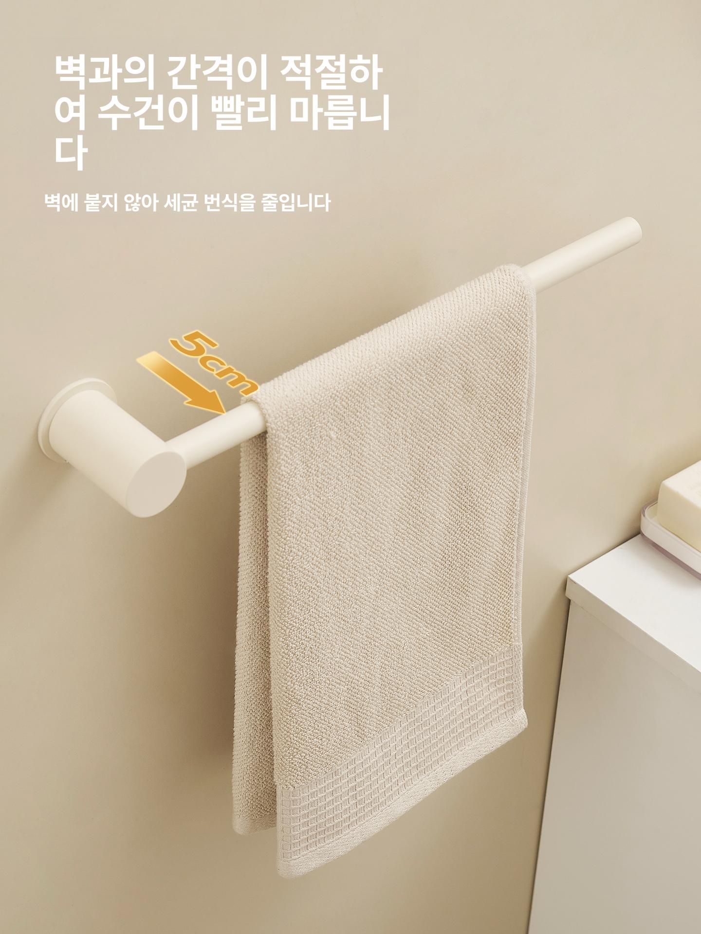 워머 타월 욕실 샤워 온열 가정용 캐비닛 수건 살롱 수건걸이 건조기 좌형 타올 크림화이트 30cm - 상세 이미지 2