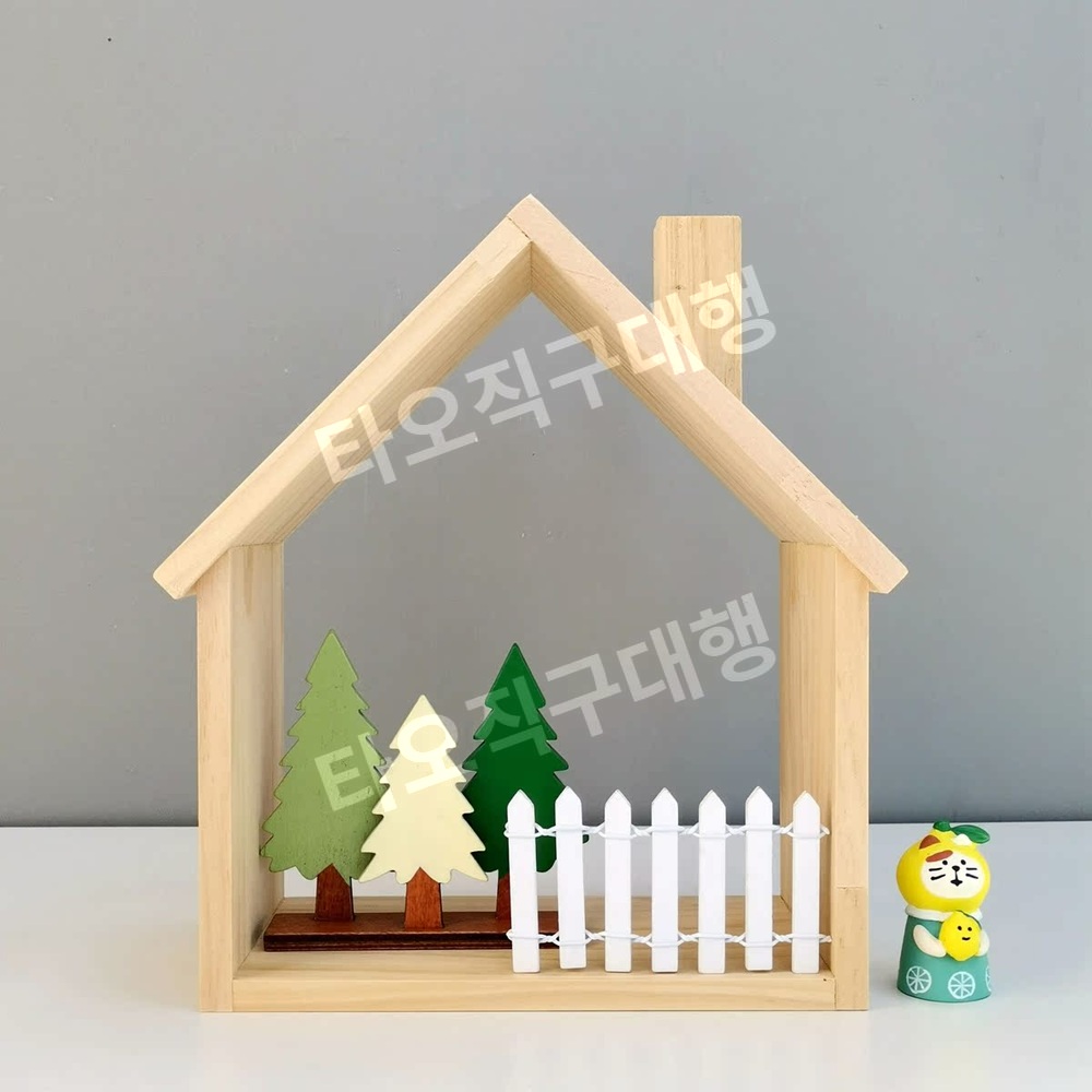 집모양선반 벽면 빈티지 다용도 인테리어 소품 원목 벽걸이 장식 수납장 진열대 - 상세 이미지 4