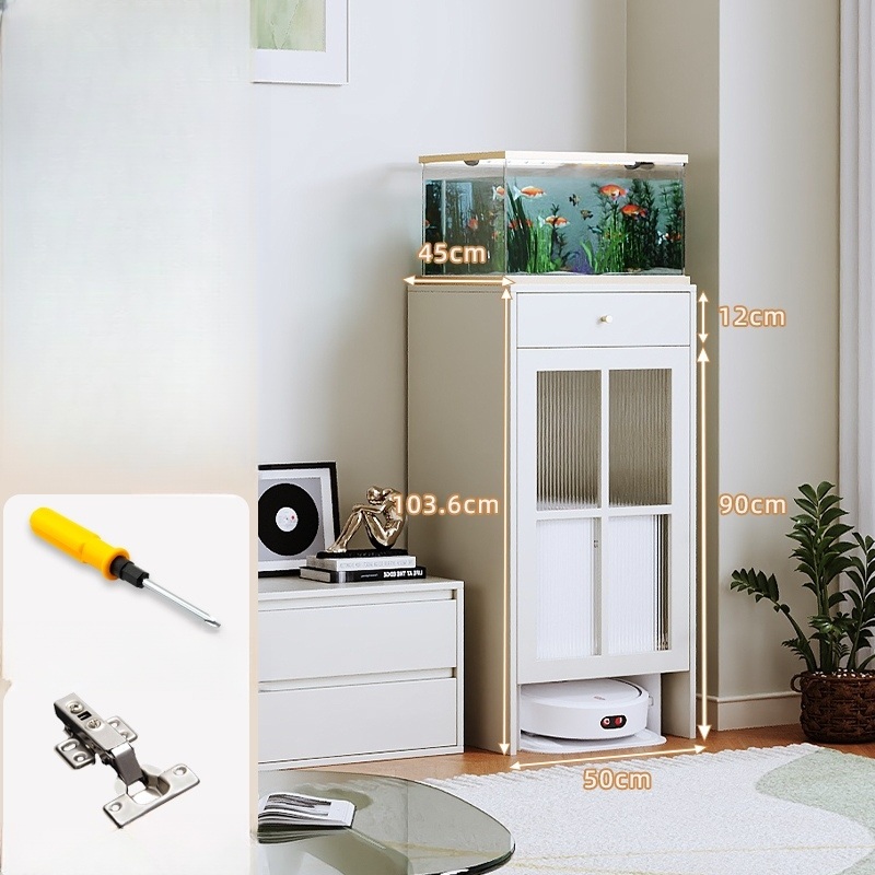 로봇청소기수납선반 다용도 수납 선반 로봇청소기 TV 소파 옆 정리 깔끔한 흰색 - 50cm - 상품 이미지