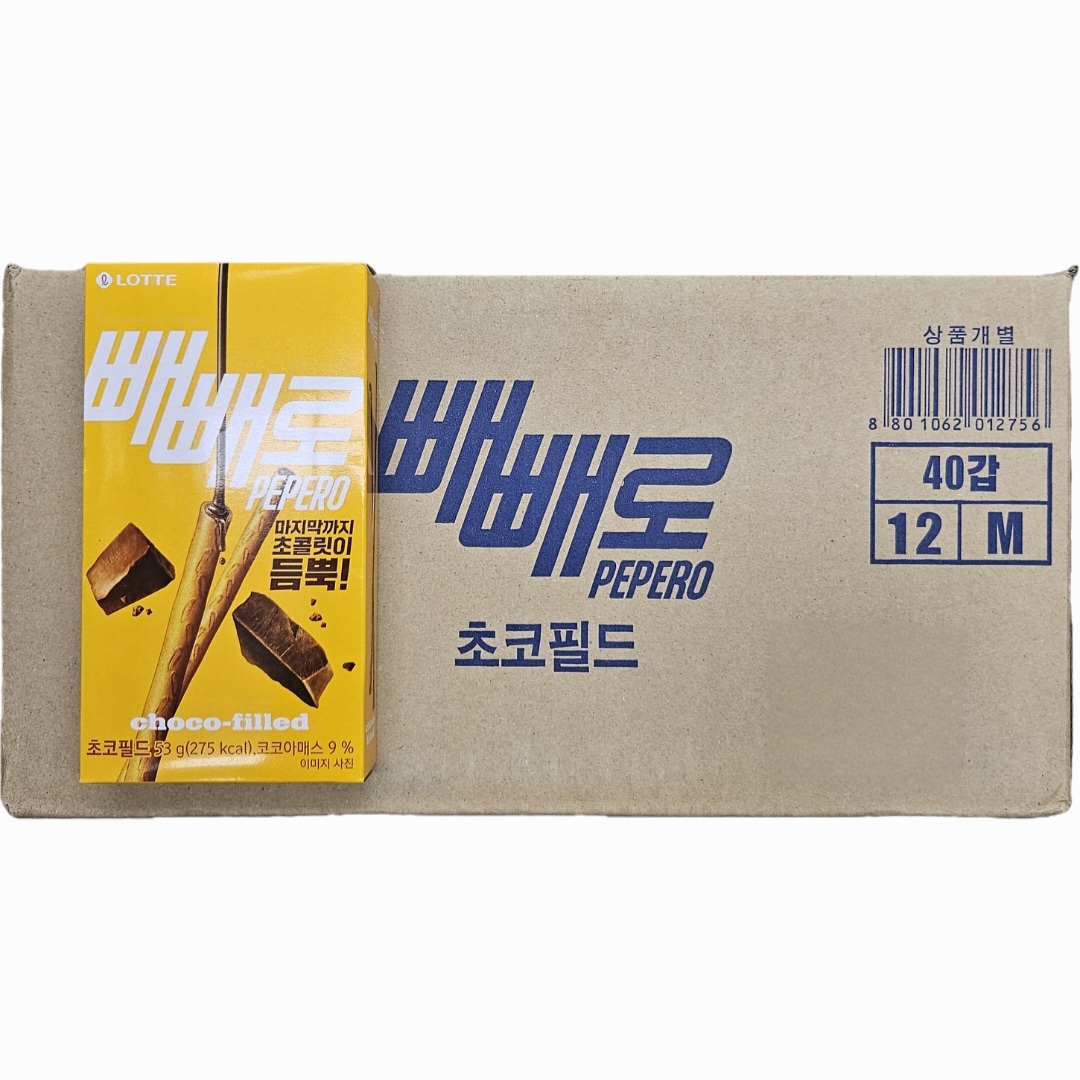 롯데 누드 빼빼로 초코필드 53g 40개 한박스 데이 대용량 행사 40입 - 상품 이미지
