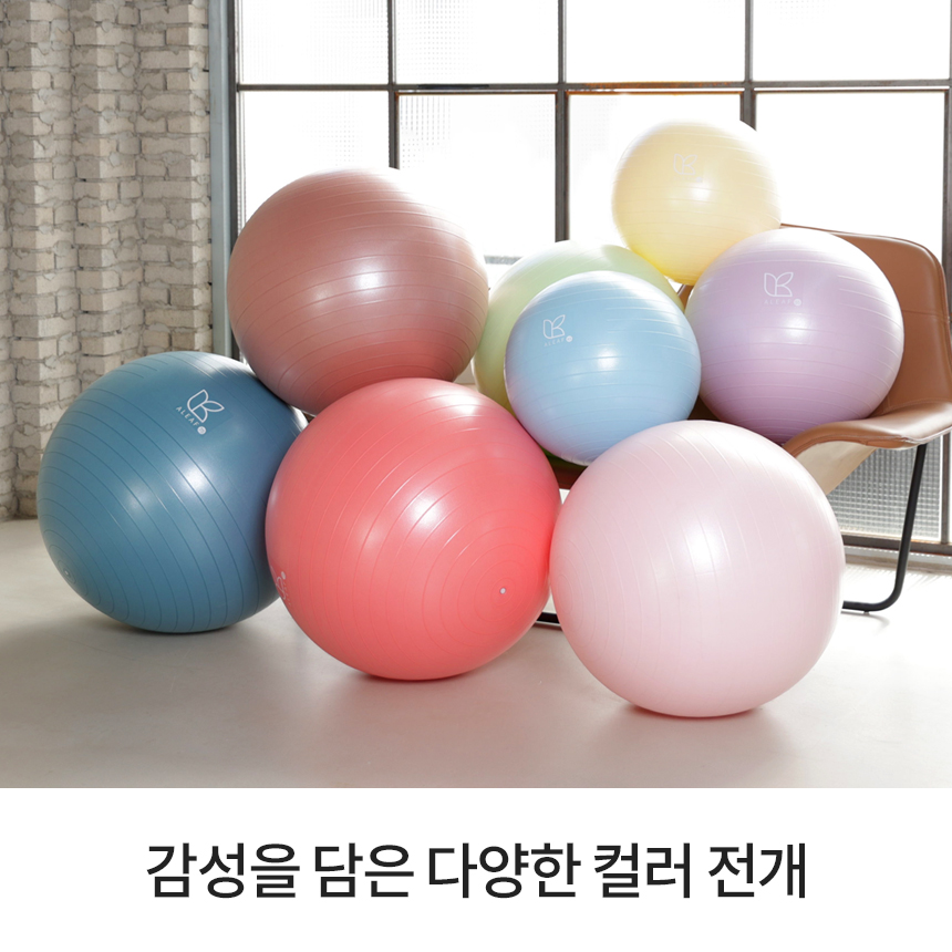 아리프 짐볼 안티버스트 요가 필라테스 임산부 65cm, 페일핑크 이미지 2