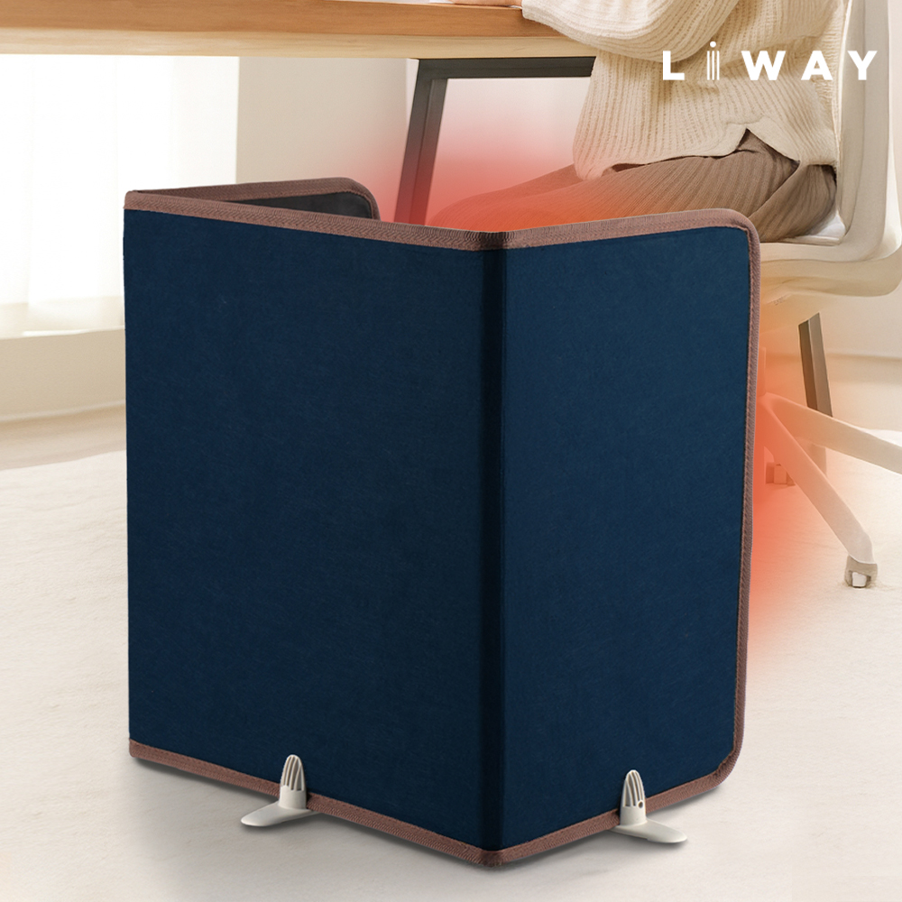 리웨이 히팅패드 파티션히터 전기발난로 접이식 발히터 책상 네이비