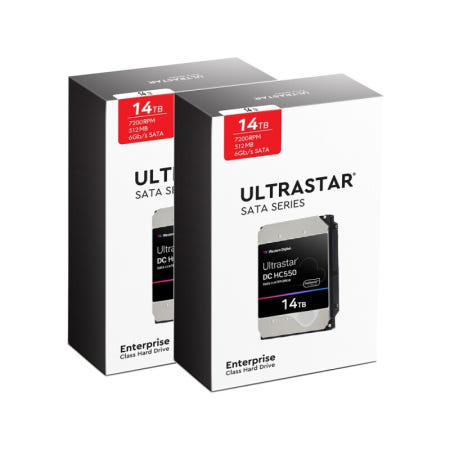 [WD공식총판점] Ultrastar HC555 14TB WUH722014CLE6L4 2PACK 패키지 무상3년 14TBx2 28TB 서버 NAS (14TB 2개 묶음)