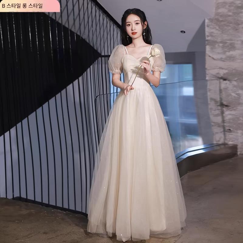 연주용드레스 셀프 웨딩 촬영 드레스 파티 공연 무대복 연주회 원피스 A 미디 S 이미지 8