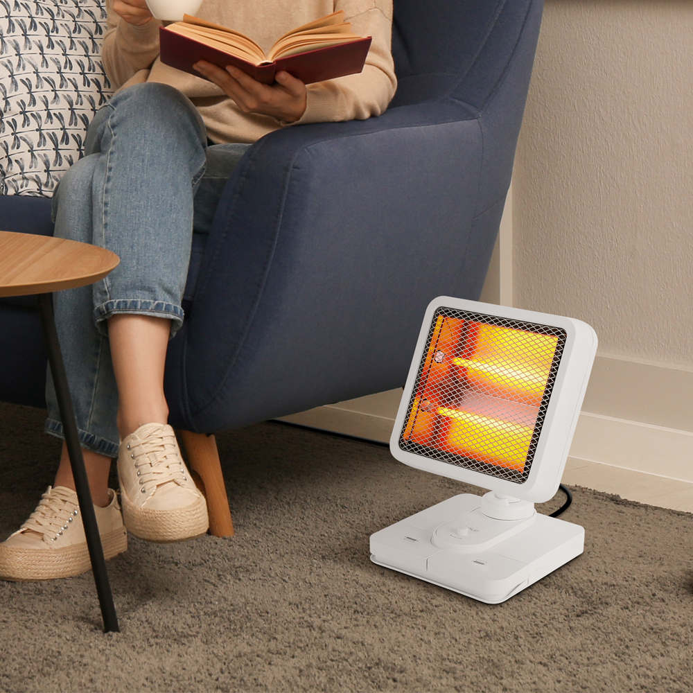 카프 전기히터 발난로 접이식 미니 석영관 풋터치 자동회전 난로 KF-FH03