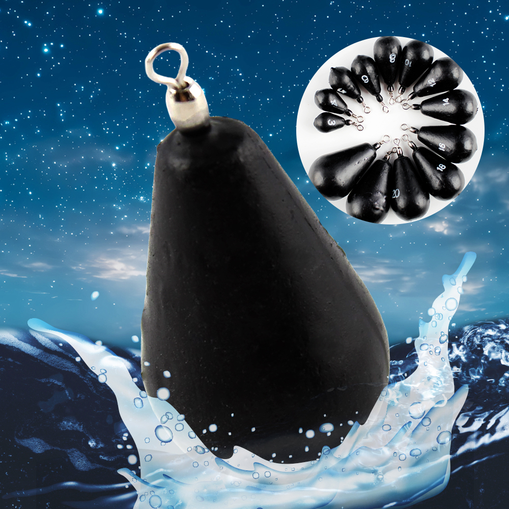 블랙 봉돌 검정 고리 회전 원투 낚시 고리추 구멍추 물방울 강철추 - 상품 이미지