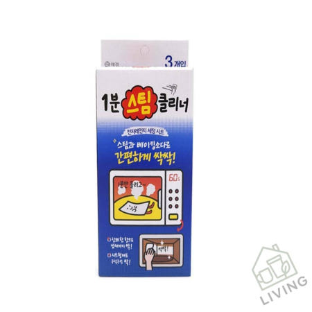 LIINTER 협력사 LI 애경 1분 스팀 클리너 전자 세정 시트 3매 1EA 전자레인지티슈 에어프라이어청소
