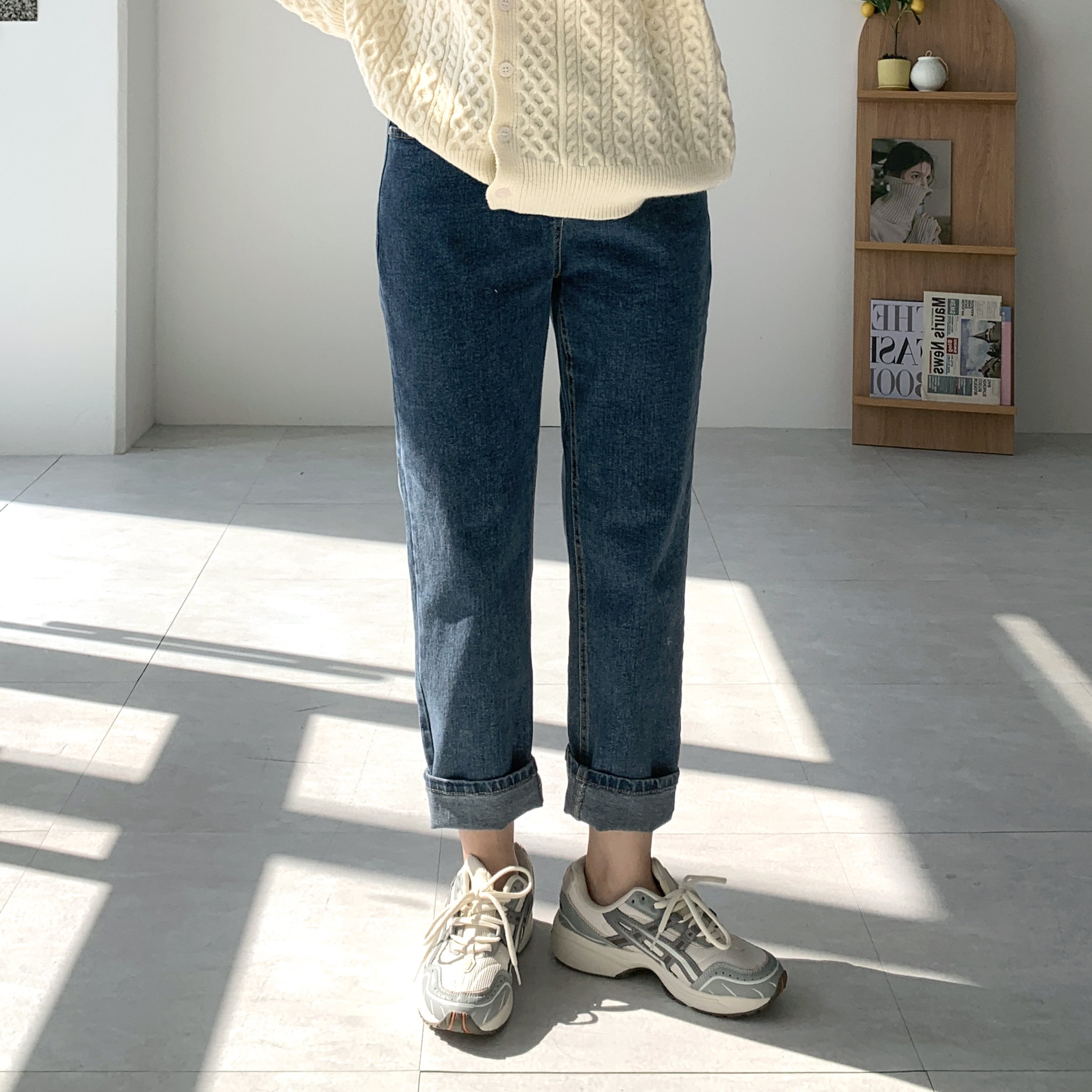 [S-3XL] 밴딩청바지 빅사이즈 흑청바지 - 상품 이미지