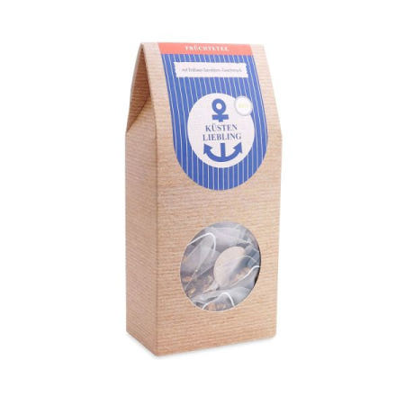 Besuche den Sylter Teekontor-Store [해외]Sylter Teekontor 피라미드 백에 담긴 과일 차 신선한 딸기 바다 갈매 나무속 사과 히비스커스 꽃 - KuestenlIeblIng 15 봉지 더 많은 실터 티콘