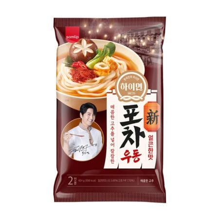 그코 삼립 하이면 신포차우동 얼큰한맛 424g X 5개 담백한맛 간편식품 완도김우동 자취