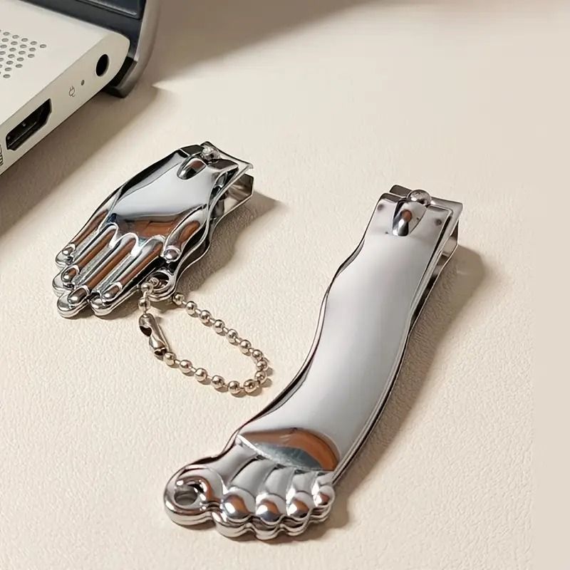 손모양 손톱깎이 발모양 발톱깎이 키링 키홀더 열쇠고리 백참 미니 휴대용 여행용 스테인리스 손 발 네일케어 불교 굿즈 합장 손발톱 깎이 깎기 - 상세 이미지 3