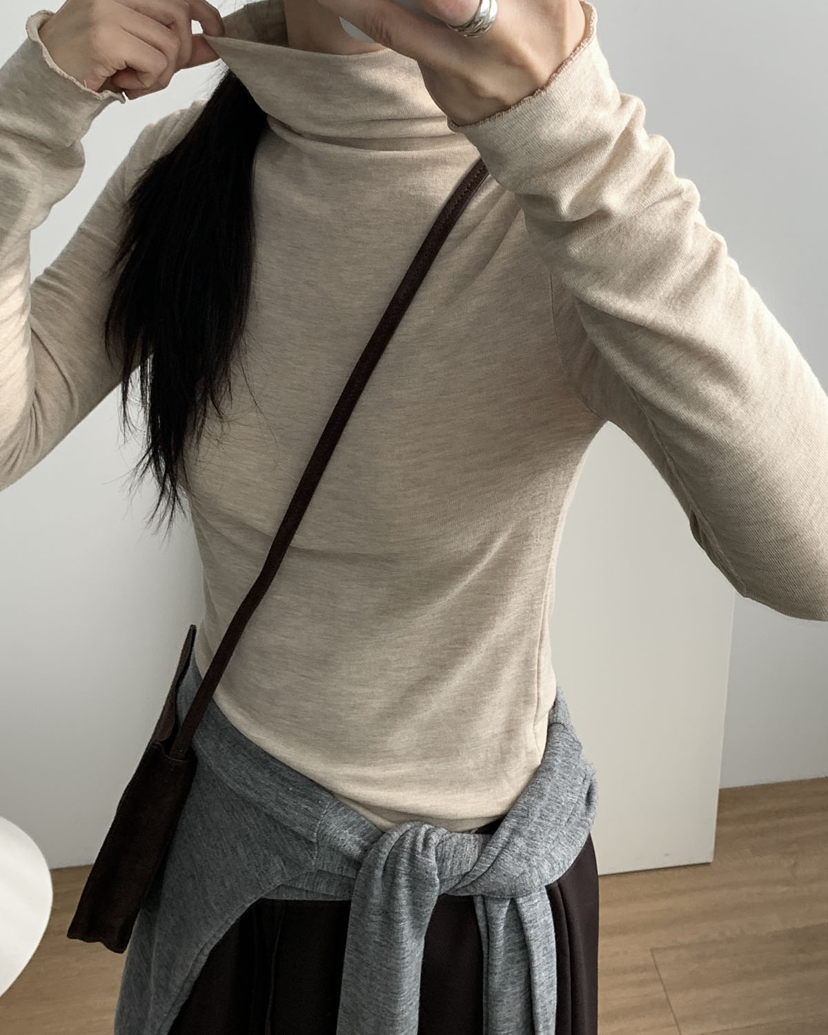 모카 반목티 폴라티 물결 레이어드 긴발 이너 스판티 웨어링무드 (6c) - 상세 이미지 4