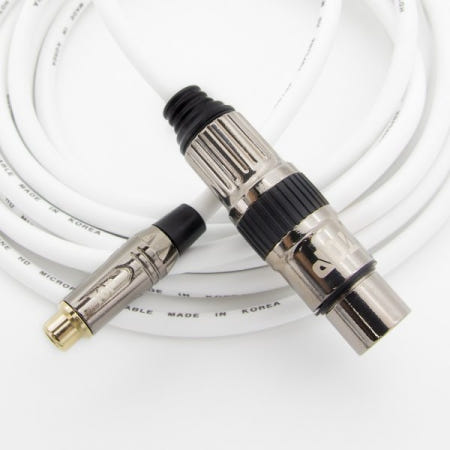 탑라인에이치디 HDTOP RCA to XLR FF 메탈화이트 케이블 (20m, HT-TP3575)