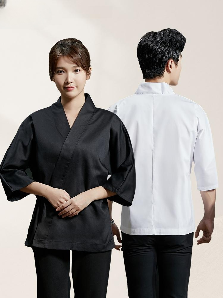 이자카야 일식조리복 일식가운 셰프복 오마카세 가운 쉐프복 식당 조리사복 조리복 스시 화이트 M - 상품 이미지