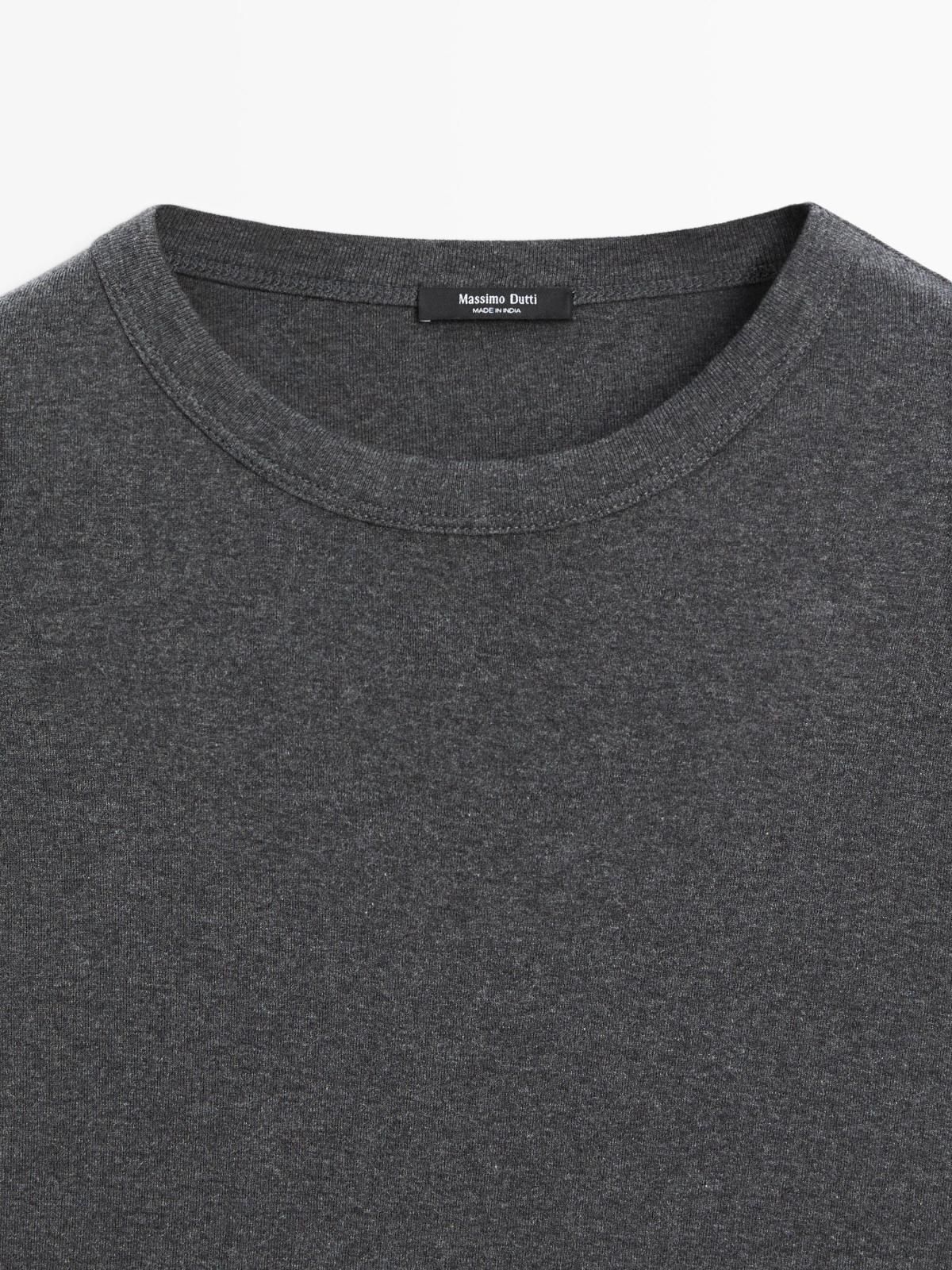 마시모두띠 슬림핏 골지 멜란지 긴팔 티셔츠 6853/805 ANTHRACITE GREY - 상세 이미지 5