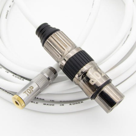 탑라인에이치디 HDTOP 3.5mm 스테레오 to XLR FF 메탈화이트 케이블 (2m, HT-TP3467)