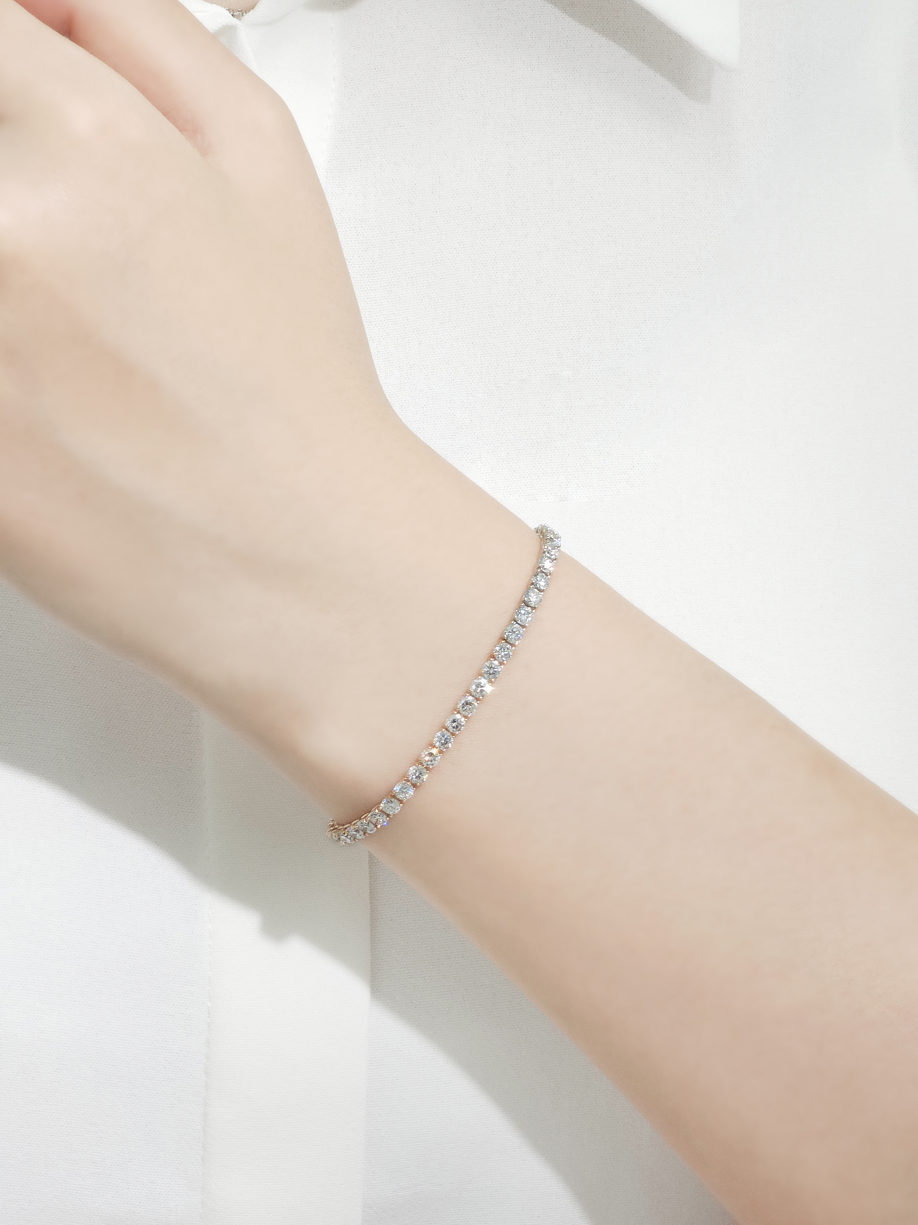 랩다이아 테니스팔찌 1부 3.2mm 신형 4프롱 랩다이아몬드 14k 18k 이미지 6