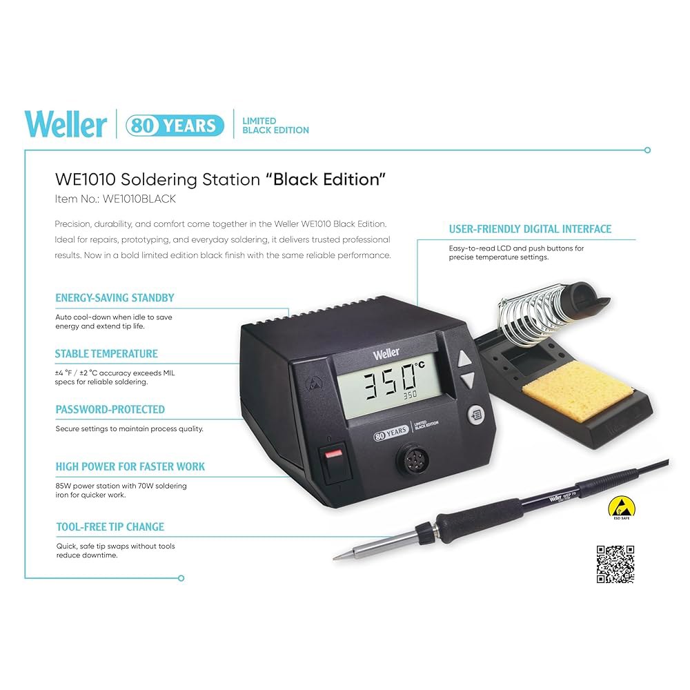 웰러 80주년 기념 블랙 시리즈 WE1010 120V 납땜 스테이션 | WE1010BLACK Anniversary Edition - 상세 이미지 3