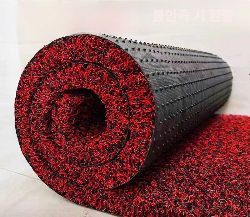 현관매트 현관코일매트 베란다 미끄럼방지 바닥 업소용 발판 출입구 발코니 검정-빨강 13mm 두꺼운 40x60cm - 상품 이미지