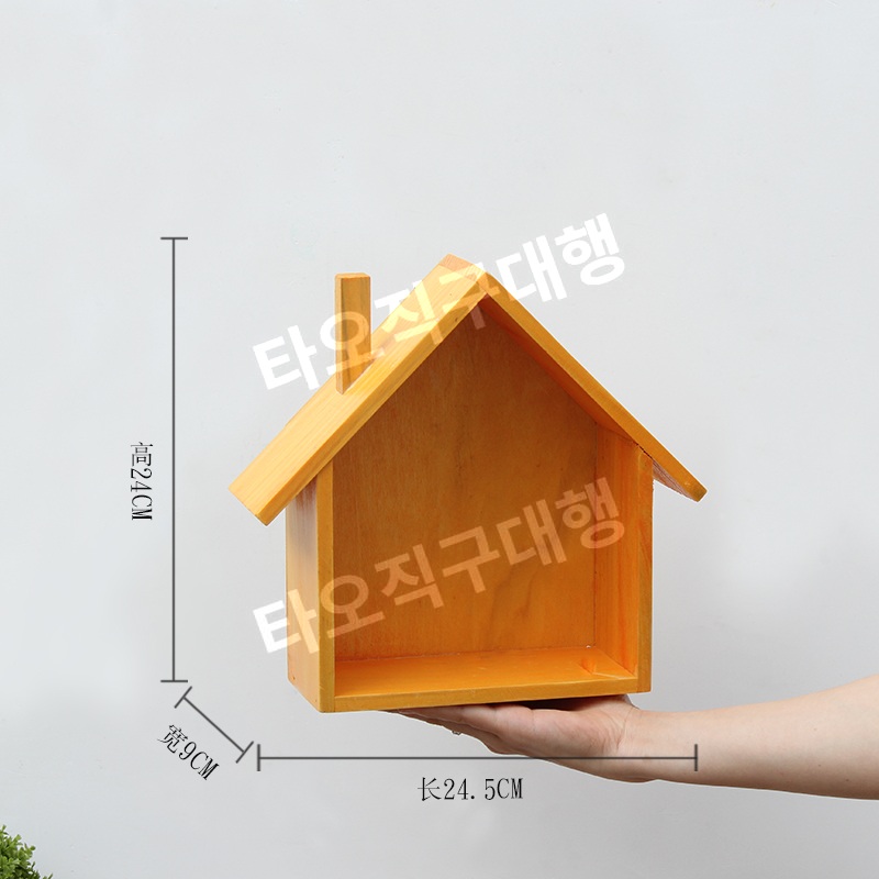 집모양선반 장식 진열대 원목 정리대 소품 수납장 빈티지 벽걸이 다용도 벽면 - 상세 이미지 4