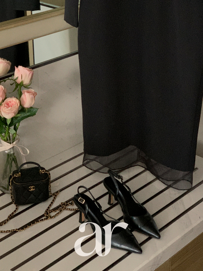 쉬폰 레이어드 H라인 롱 긴팔 하객룩 격식 원피스 op16227