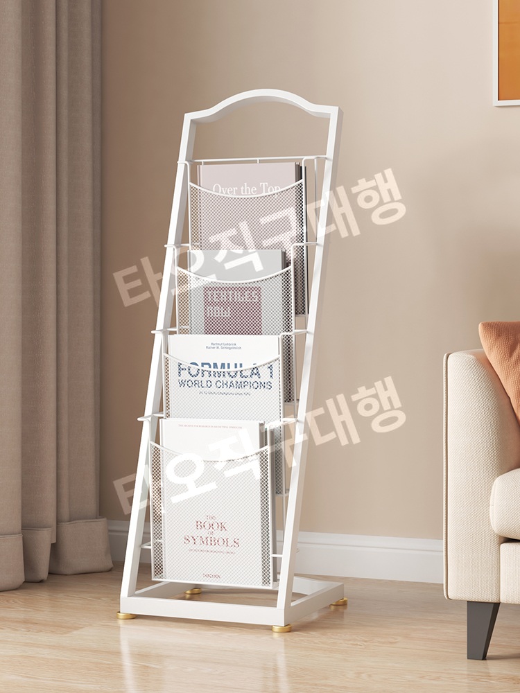신문가판대 매거진랙 거치대 신문대 신문 홍보물 꽂이 철제 수납 팜플렛 전시대 책 - 상세 이미지 3