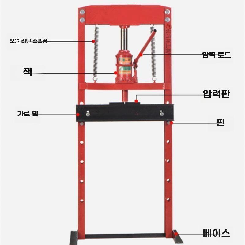 수동 유압프레스 20톤 베어링 탈착기 금속가공압착기 - 상세 이미지 4