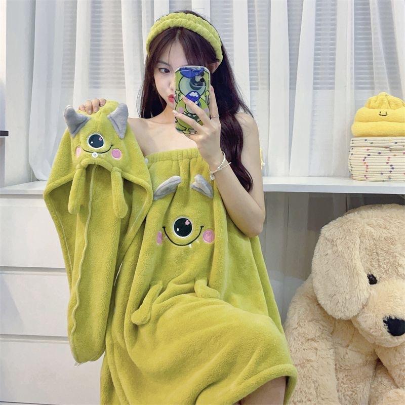 산리오 목욕 타월 흡수 속건 보풀 없는 랩타월 크고 두꺼운 귀여운 가정용 세안 세수 - 상세 이미지 4
