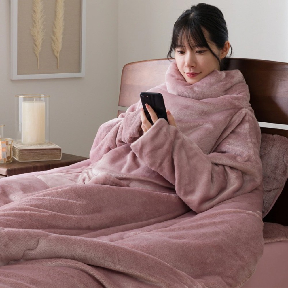 일본 니토리 WSP A2514 싱글 크리넥 담요 2겹 구조 스마트폰용 팔걸이 포함 N WARM 시리즈 - 상세 이미지 5