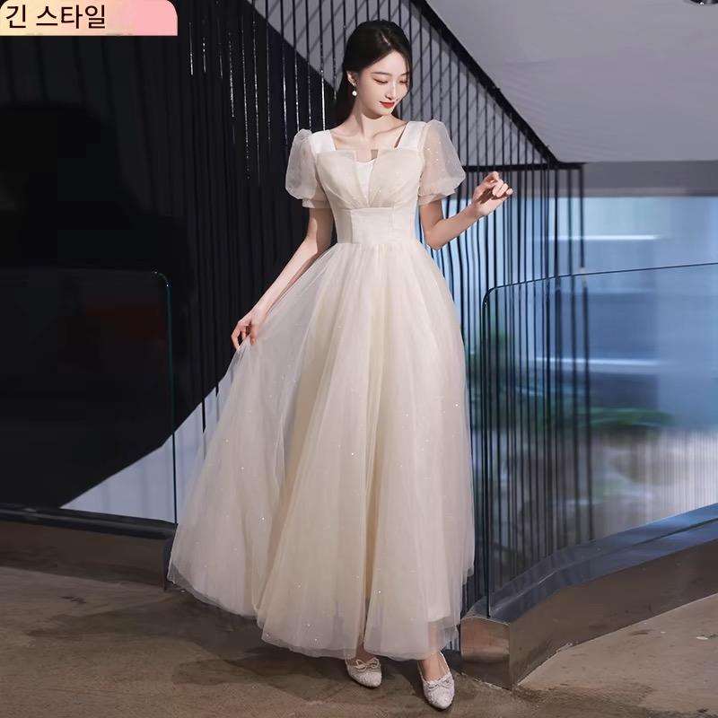 연주용드레스 셀프 웨딩 촬영 드레스 파티 공연 무대복 연주회 원피스 A 미디 S 이미지 7