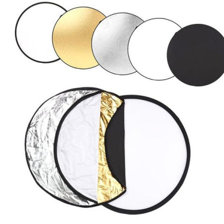 촬영장비 원형 반사판 확산판 조명판 스트로보 조명 5in1 60cm