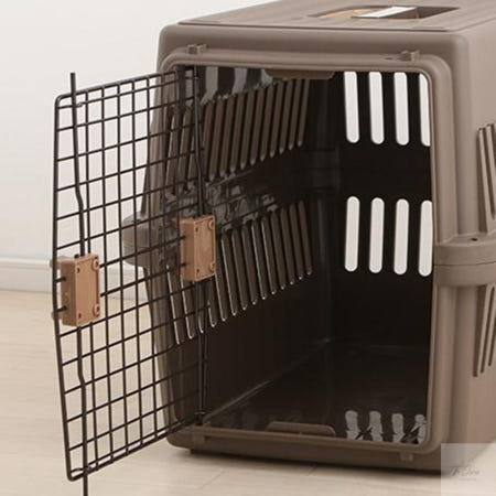 [THEJINJEONG]더진정 에어트래블케리어 브라운 강아지비행기이동장 고양이하우스 강아지이동장 펫하우스