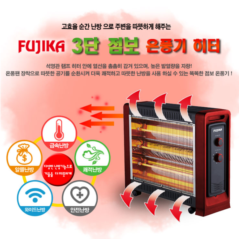 소형 온풍기히터 가정용난방기 원룸 거실온열기 화장실난로