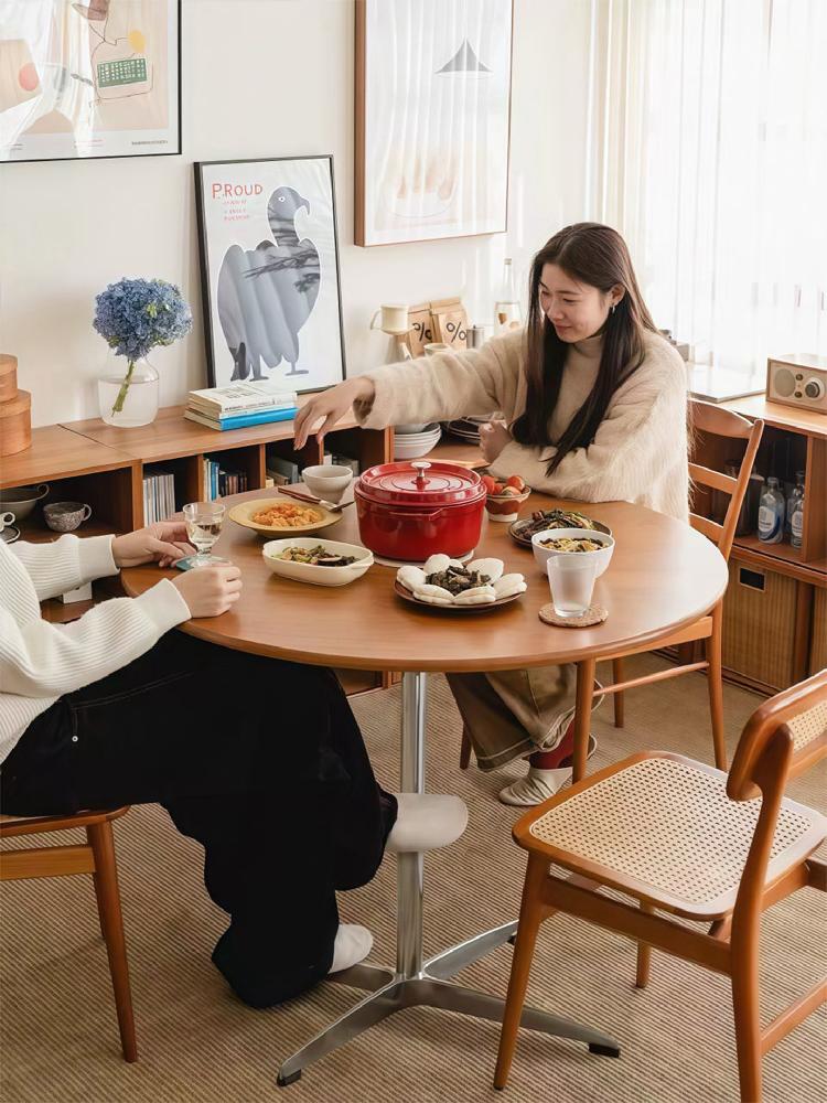 원목 원형식탁 카페 티테이블 소형 가정용라운지테이블 - 상세 이미지 4