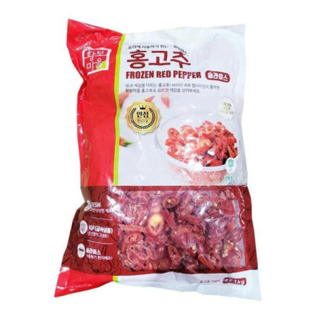 황보마을 냉동 홍고추 슬라이스 1KG