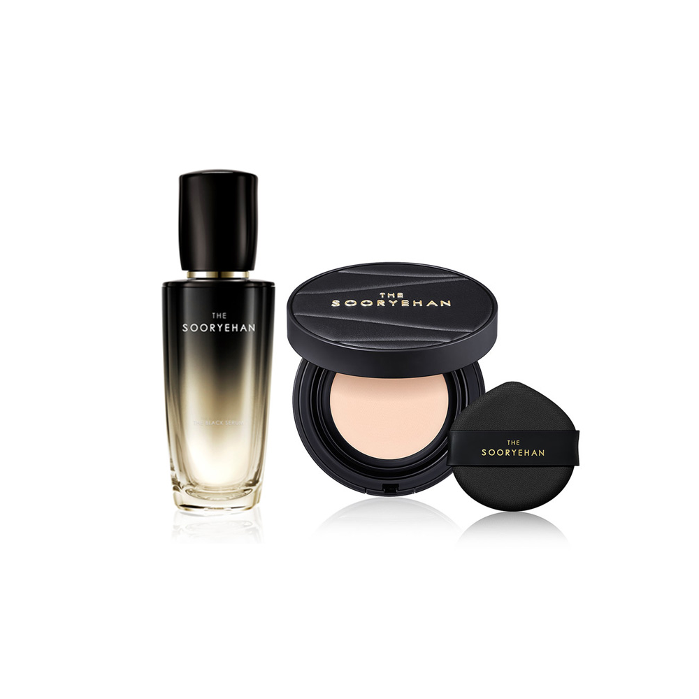 수려한 더 블랙 텐션 핏 메쉬쿠션(SPF50+/PA+++)+더 블랙 세럼 30 mL 2종 - 메인 이미지