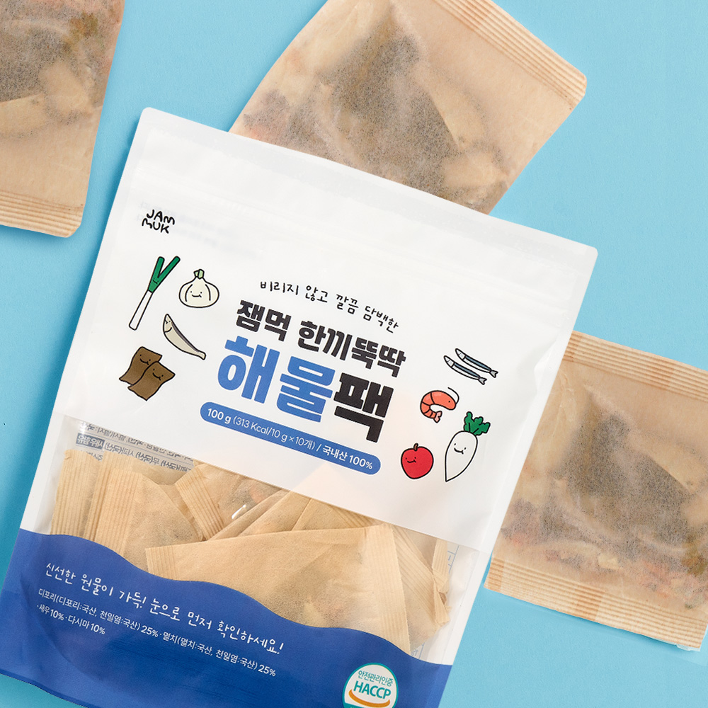 잼먹 중기 이유식 채수 육수 해물팩 10g 10개입 초기