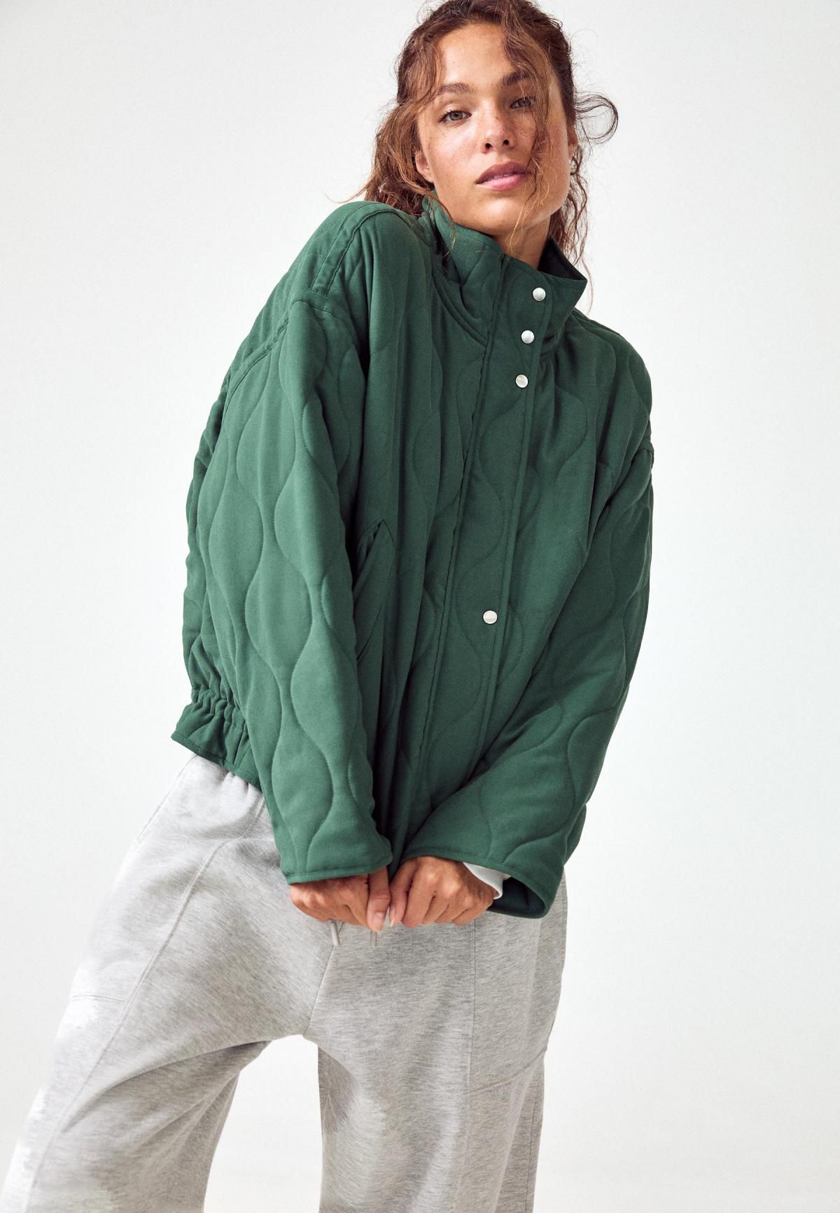 스트라디바리우스 테크니컬 하이넥 패딩 숏패딩 1726/362 GREEN - 상세 이미지 3